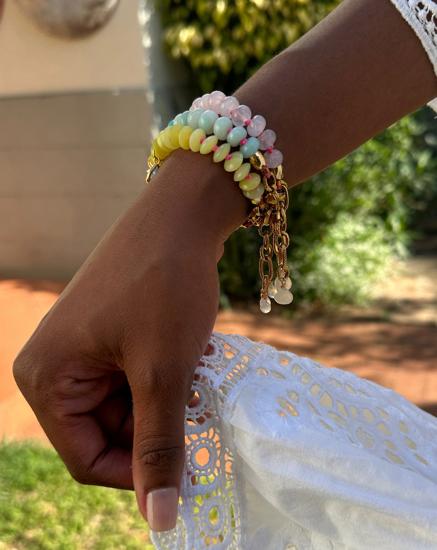 Amazonite Batya Bracelet - Pink Threads