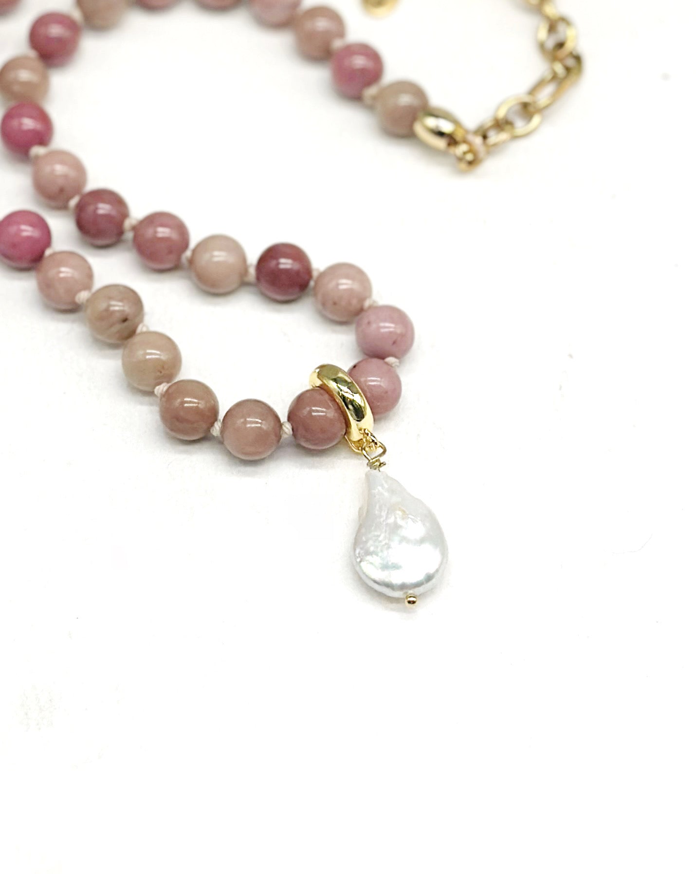 Pink Rhodonite Solo Necklaces