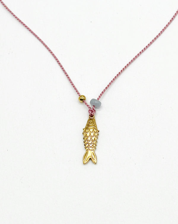 Fish on Pink Silk