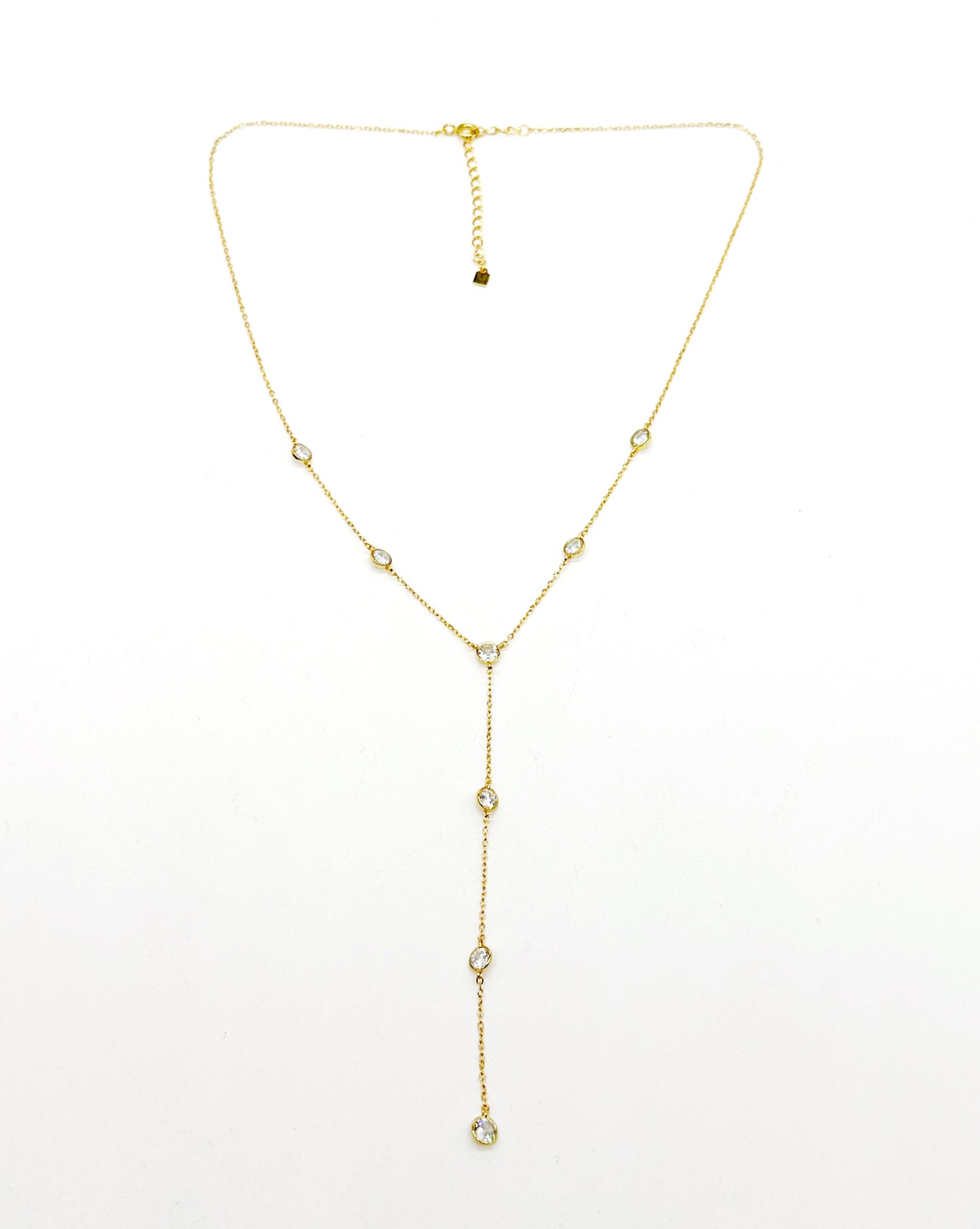 Diamanté Station Chain Lariat