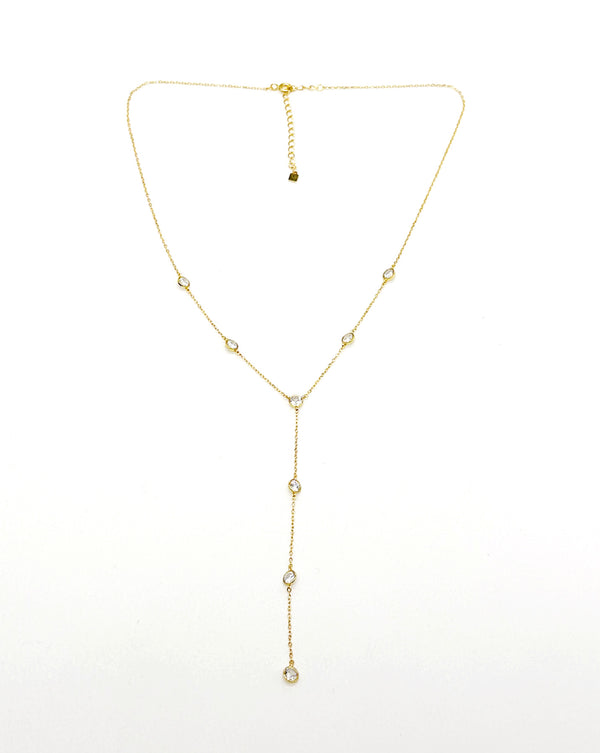 Diamanté Station Chain Lariat