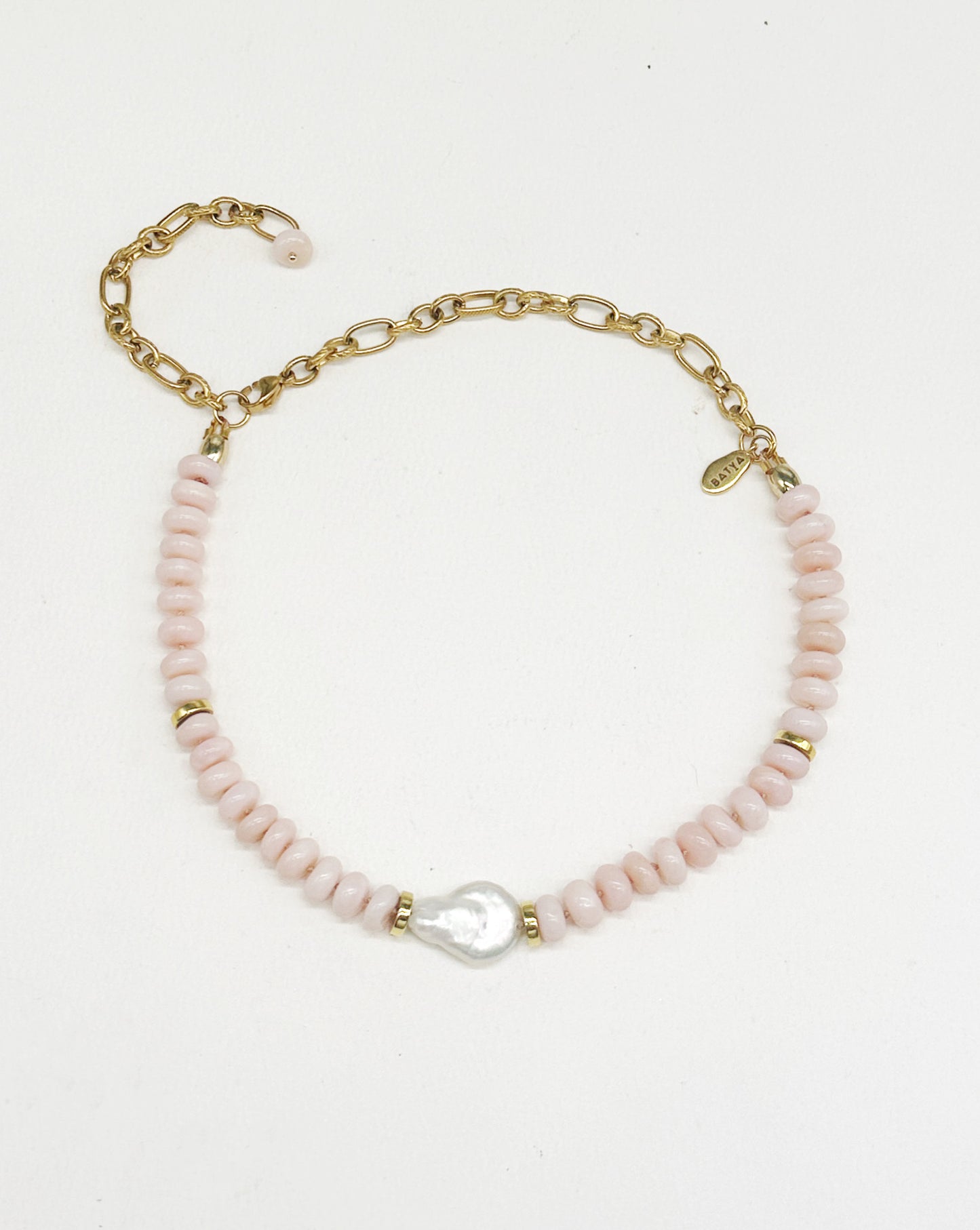 Pink Opal & Pearl Necklace
