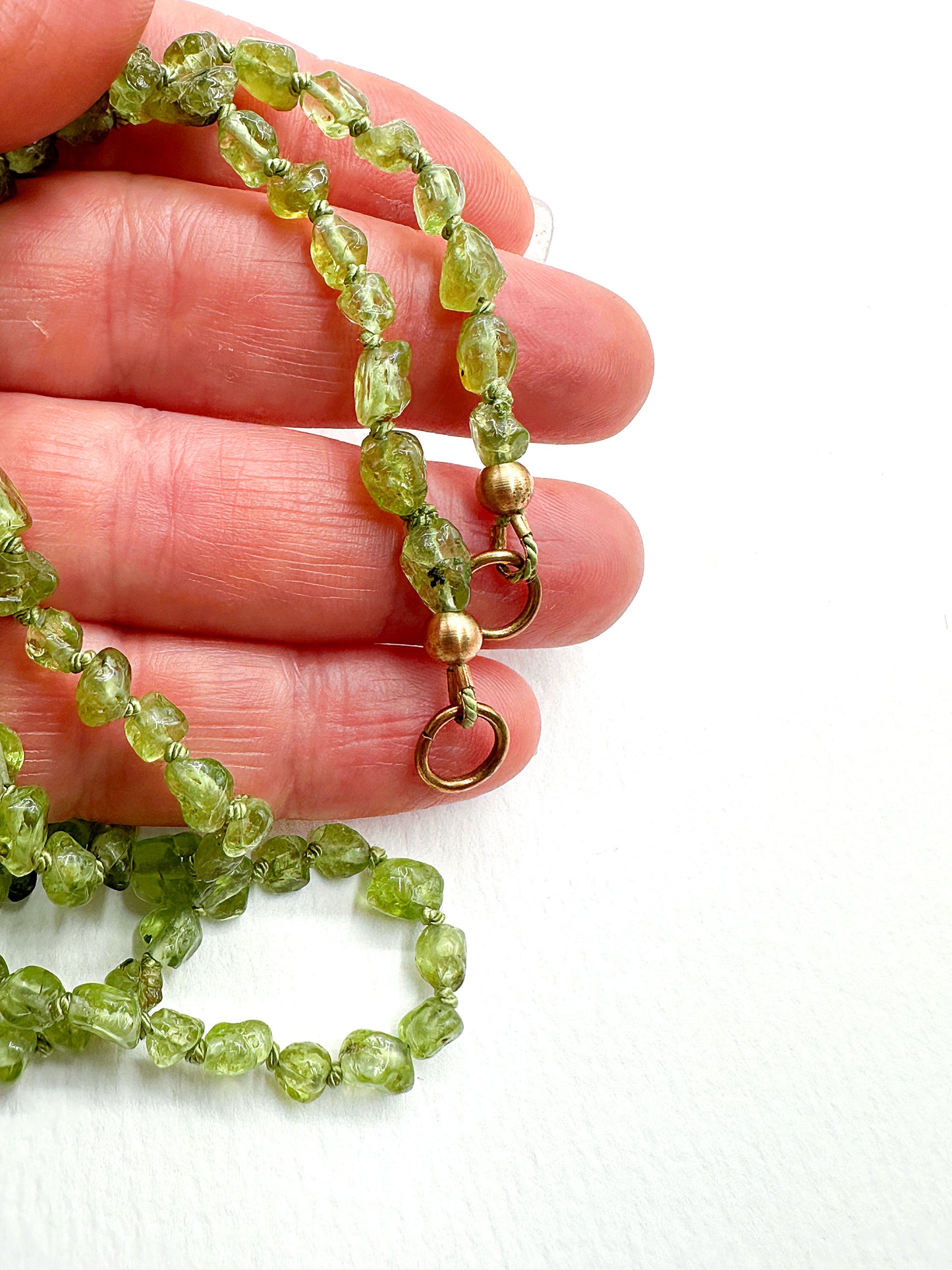 August Birthstone - Peridot Organic Gemstone Necklace