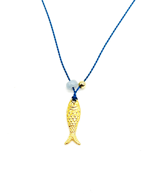 Fish on Blue Silk