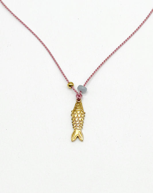 Fish on Pink Silk