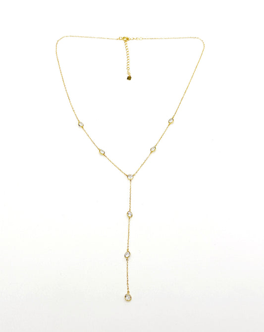 Diamanté Station Chain Lariat